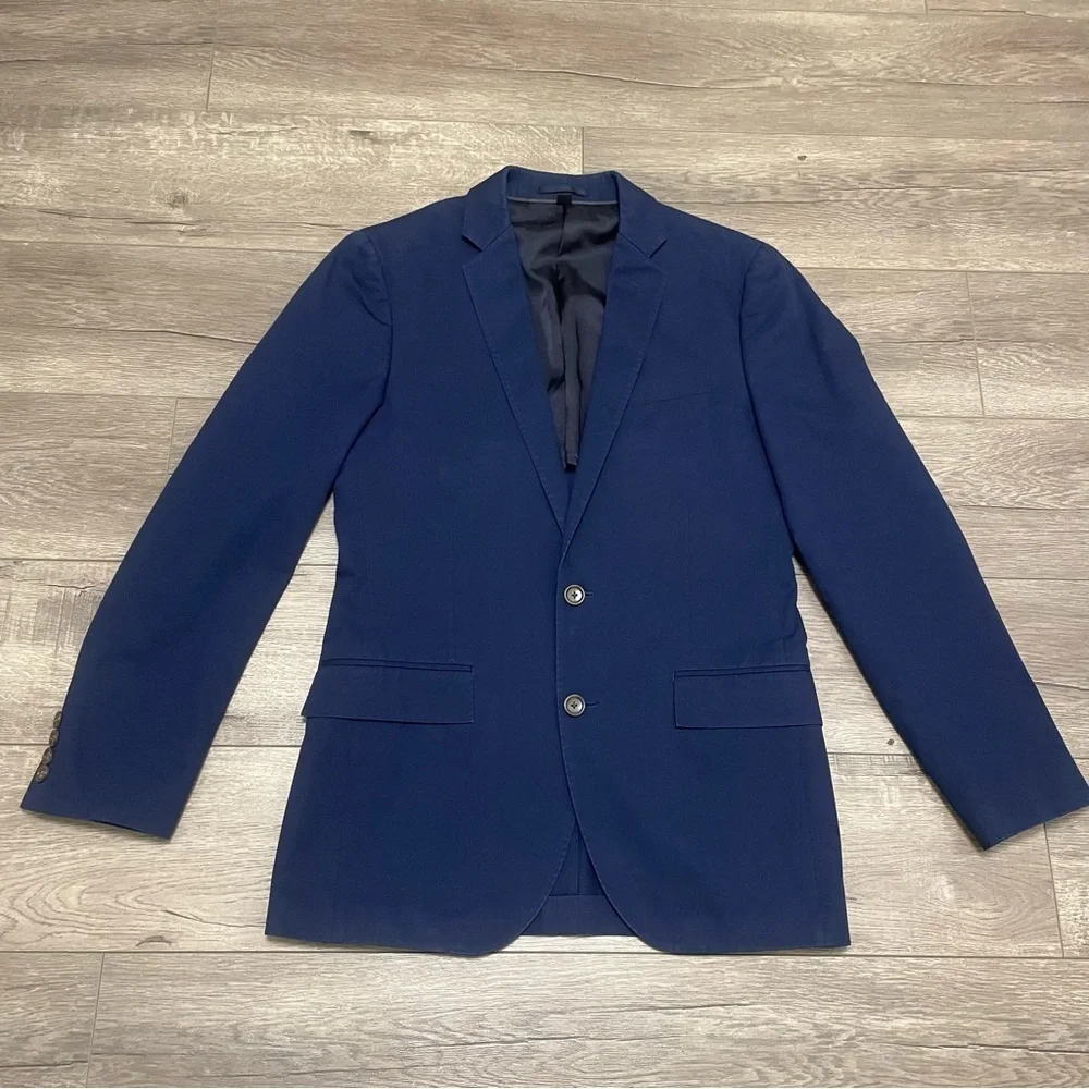 J. Crew Men's Ludlow Slim-fit suit jacket in Italian chino Navy Blue Sz 36R